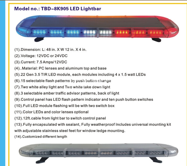 Waterproof Aluminum LED Full Size Lightbars for Vehicle