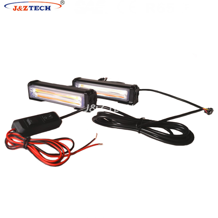 12V Two Pairs Linear Colorful Amber Grill Strobe Dash Light with Controller Box