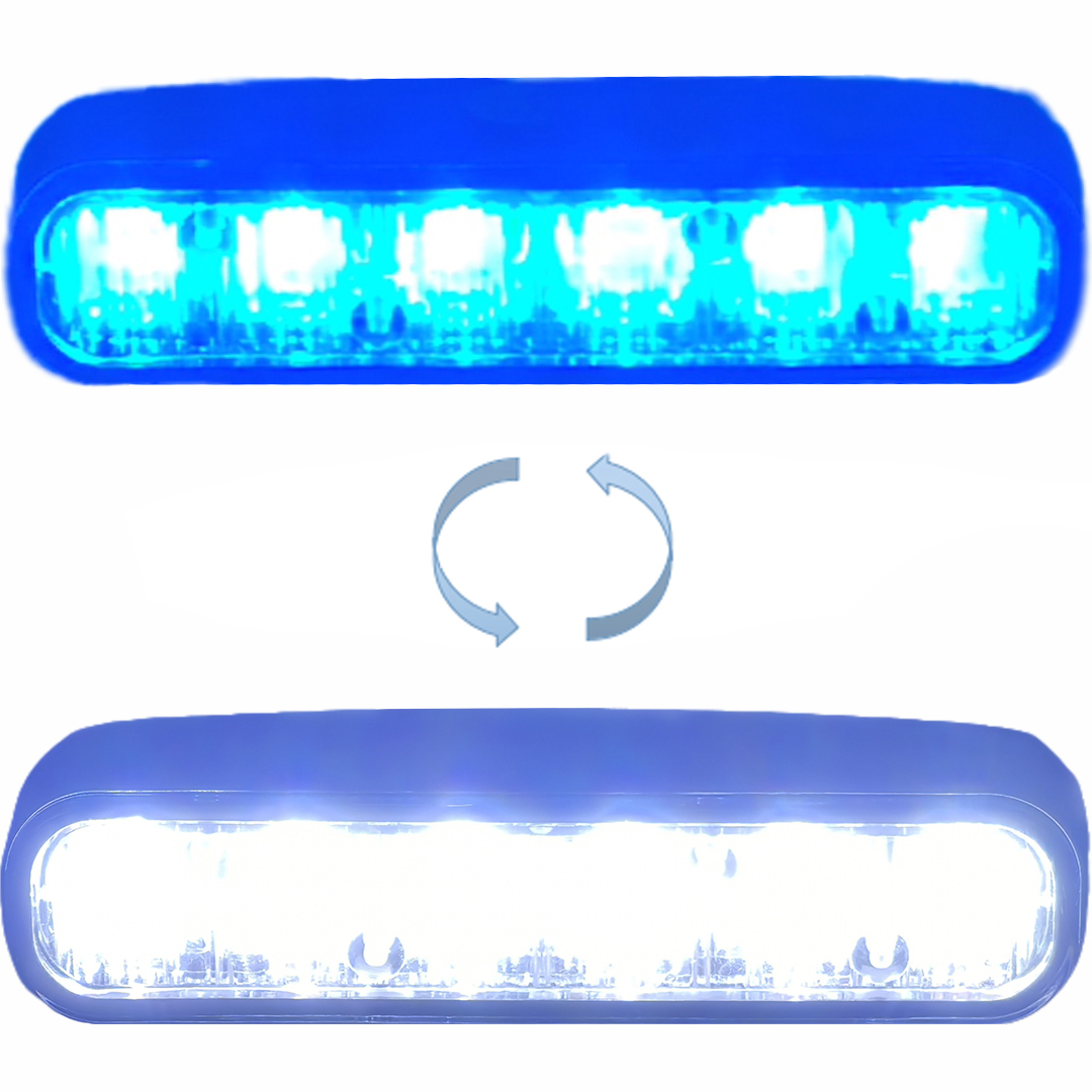 Dual color High Intensity 3 Watt K6 LED Strobe Light New Design Waterproof Vehicle Grille Motorcycle Warning Car Light Accessory