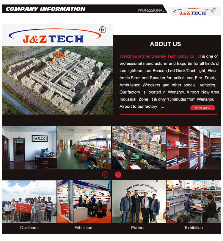 JZ TECH is one of professional manufacturer and exporter for all kinds of full size led lightbars, led beacon, led deck / dash light, siren and speaker.