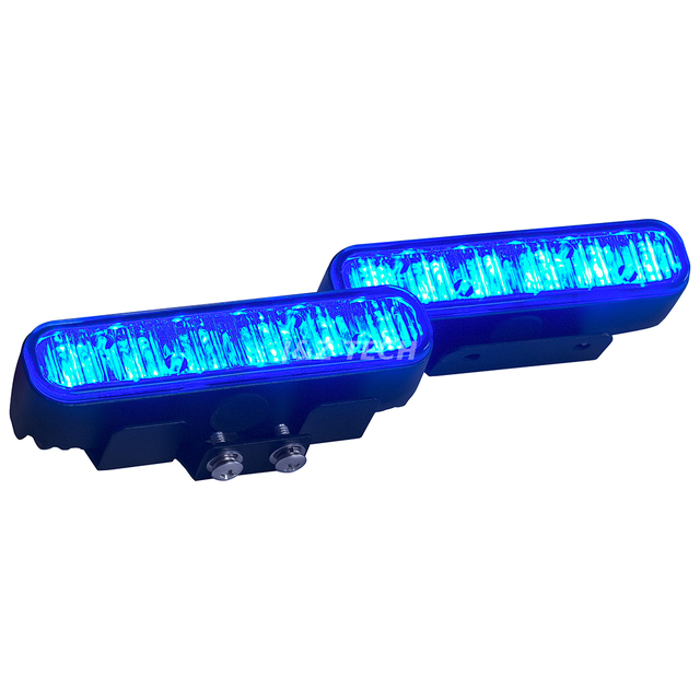 ION BLUE LED Strobe Light New Design Waterproof Vehicle Grille Motorcycle Warning Car Light Accessory