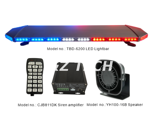 TBD-6200 LED Light bar + CJB811DK Siren + YH100-16B Speaker