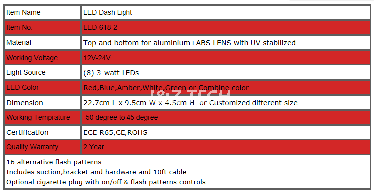 LED FIR 8 LED deck dash warning light