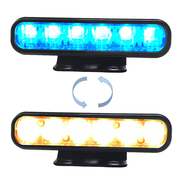Dual color High Intensity 3 Watt K6 LED Strobe Light New Design Waterproof Vehicle Grille Motorcycle Warning Car Light Accessory