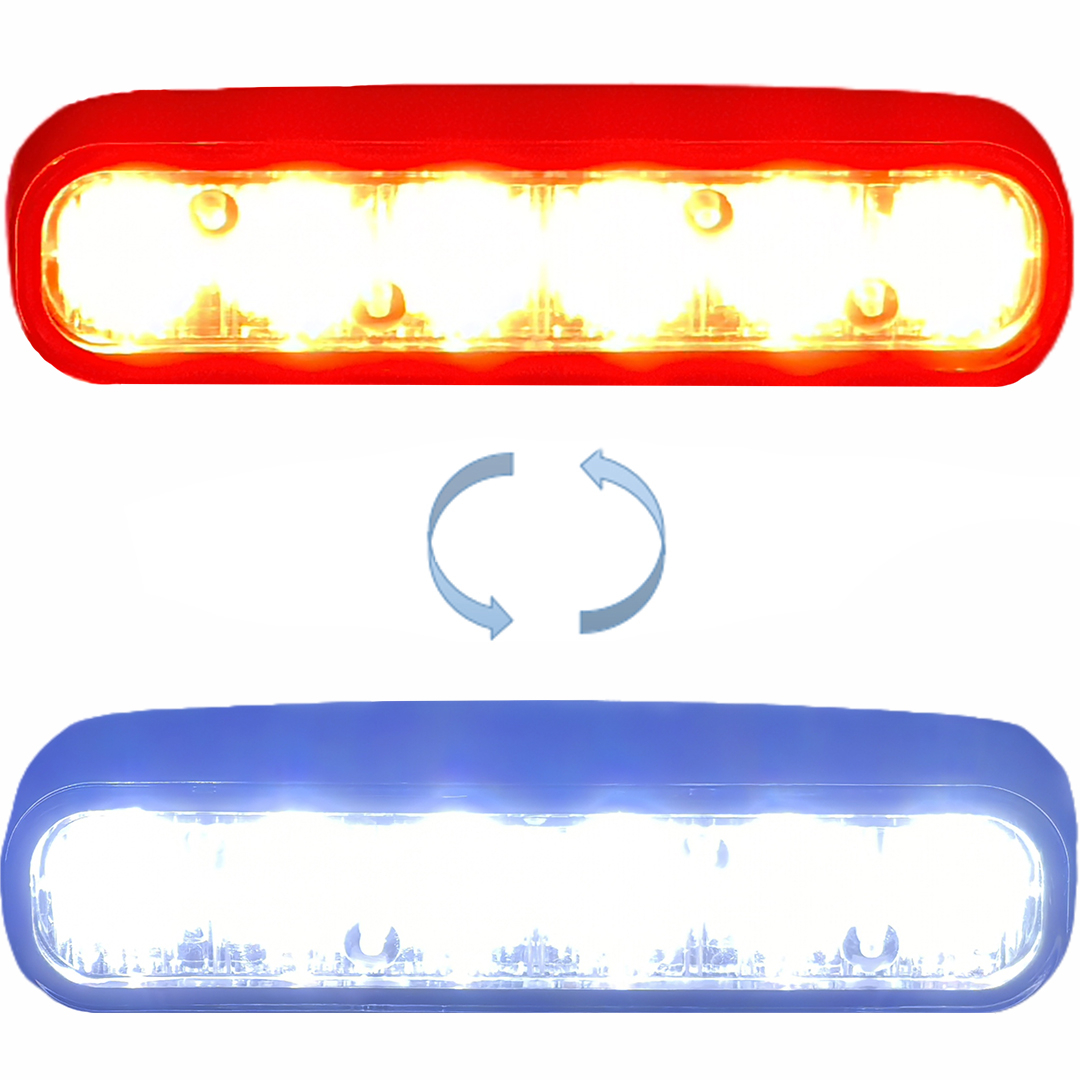 Dual color High Intensity 3 Watt K6 LED Strobe Light New Design Waterproof Vehicle Grille Motorcycle Warning Car Light Accessory