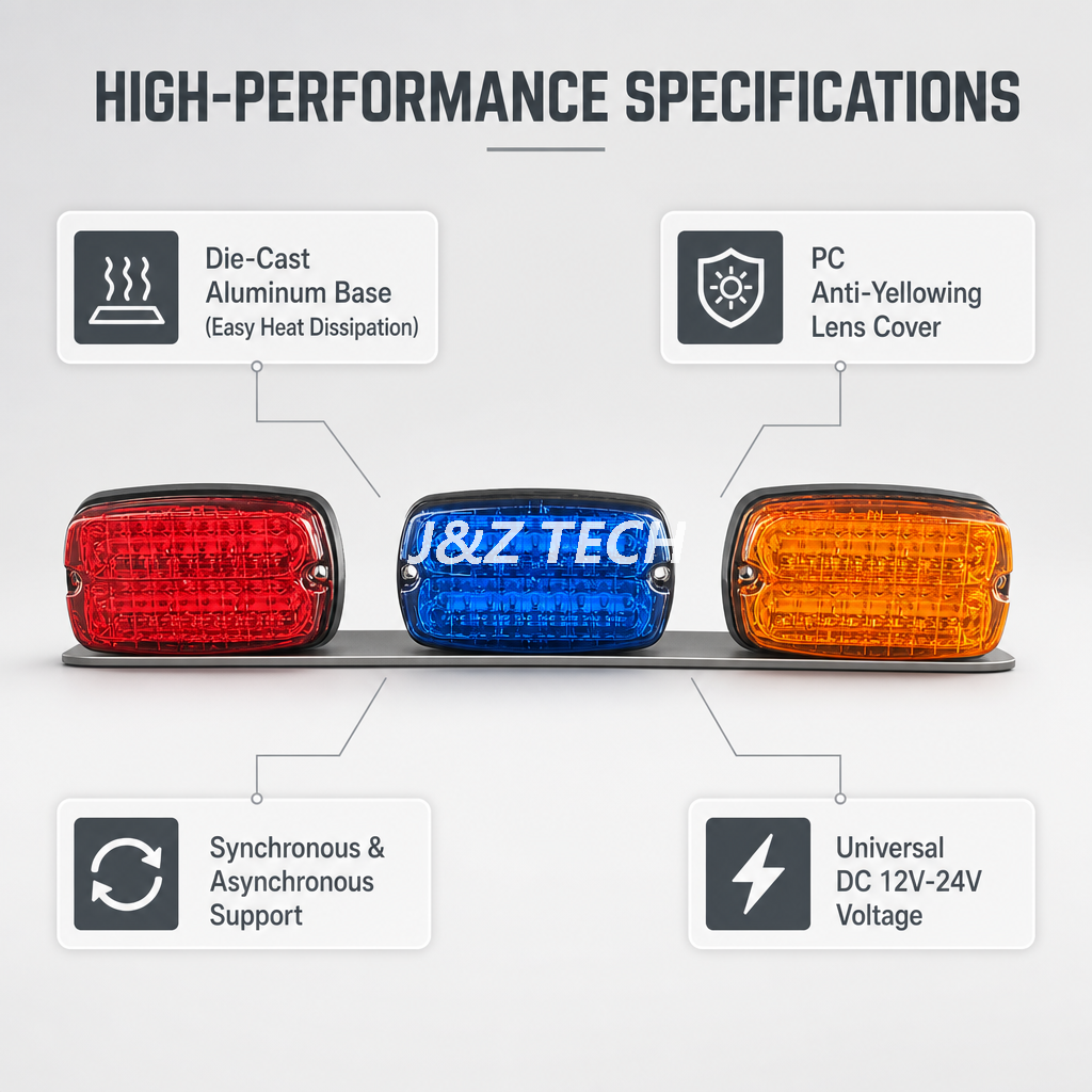 M6 6*4 Surface Mount Lighthead Vehicle Warning Lights (Solid color or dual color ) 